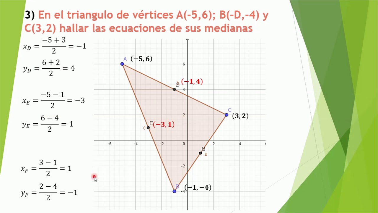 Cálculo de las ecuaciones de medianas