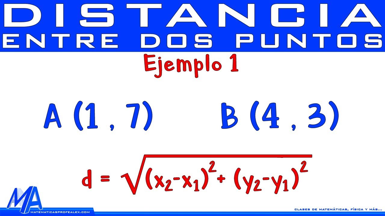 Definición de la distancia entre dos puntos en geometría analítica