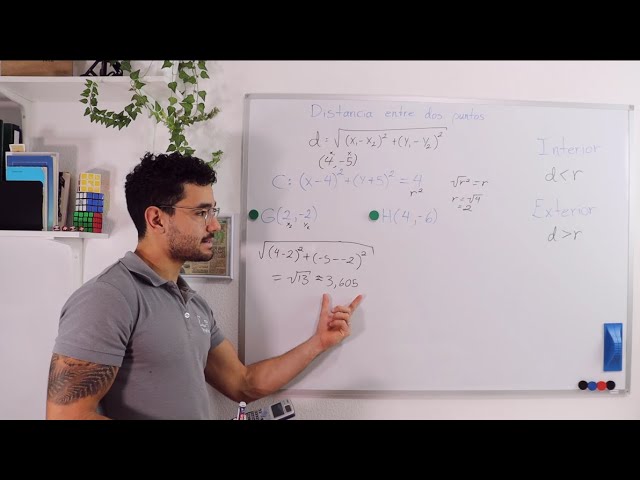 Definición de puntos internos y externos de una circunferencia
