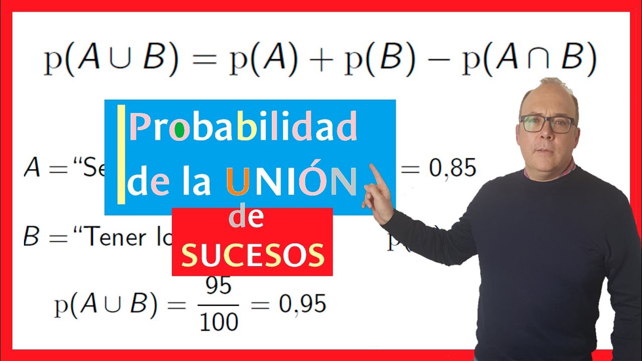 La fórmula de la probabilidad de la unión de dos eventos: p(aub) = p(a) + p(b)