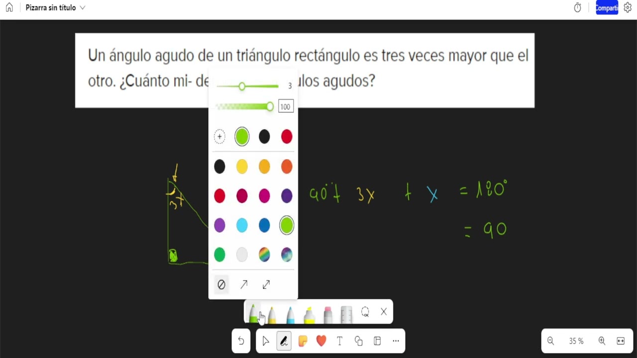 El ángulo más grande en un triángulo es tres veces mayor