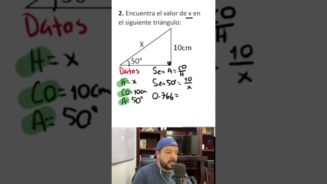 La fórmula para calcular el cociente entre el cateto opuesto y la hipotenusa.