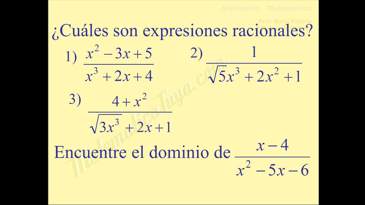 La importancia de tener un número como denominador al evaluar una expresión racional