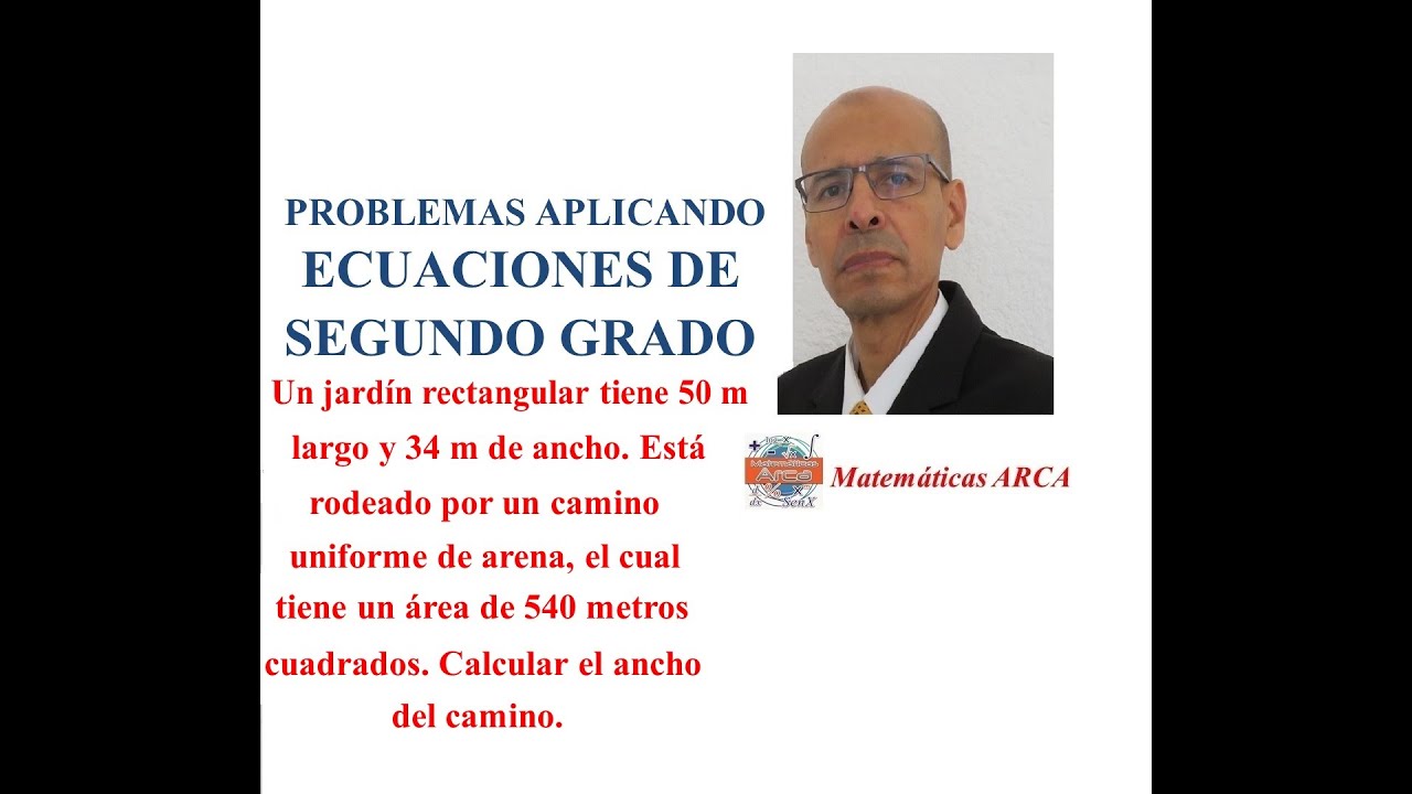 Medidas de un jardín rectangular de 20 metros de largo
