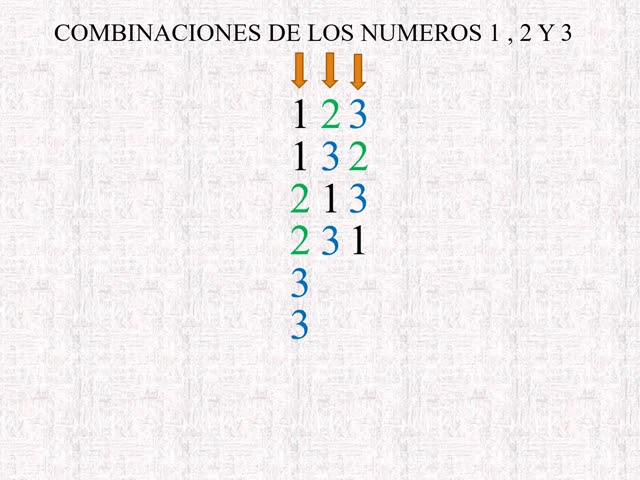 Número de combinaciones posibles con 3 números