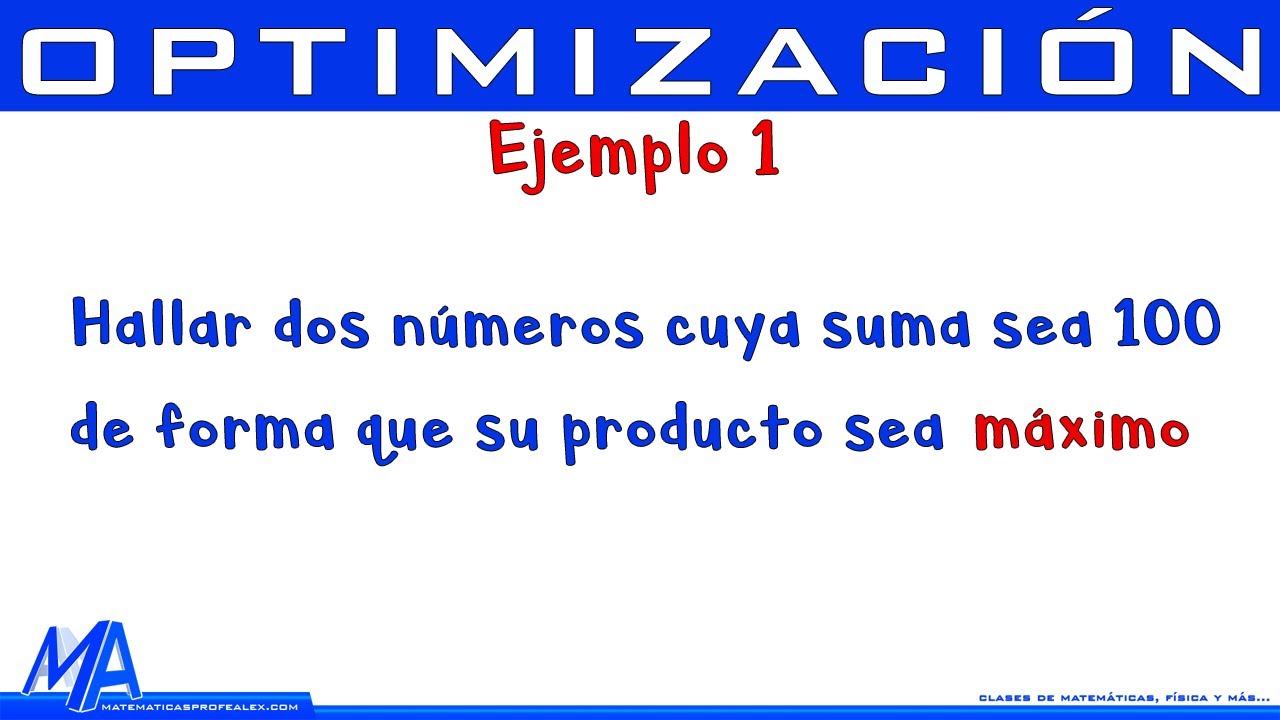 Problemas de optimización en la unidad 1 sin cálculo