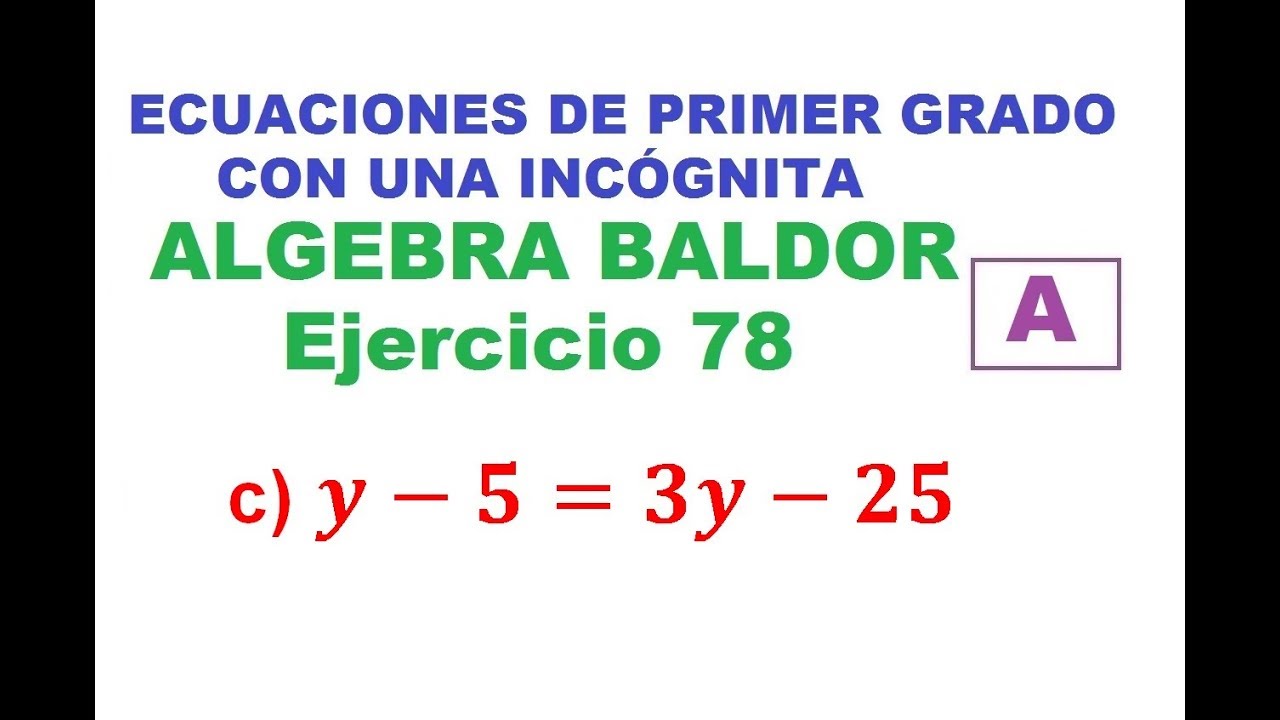 Resuelve la ecuación y-5=3y-25 de forma sencilla y rápida