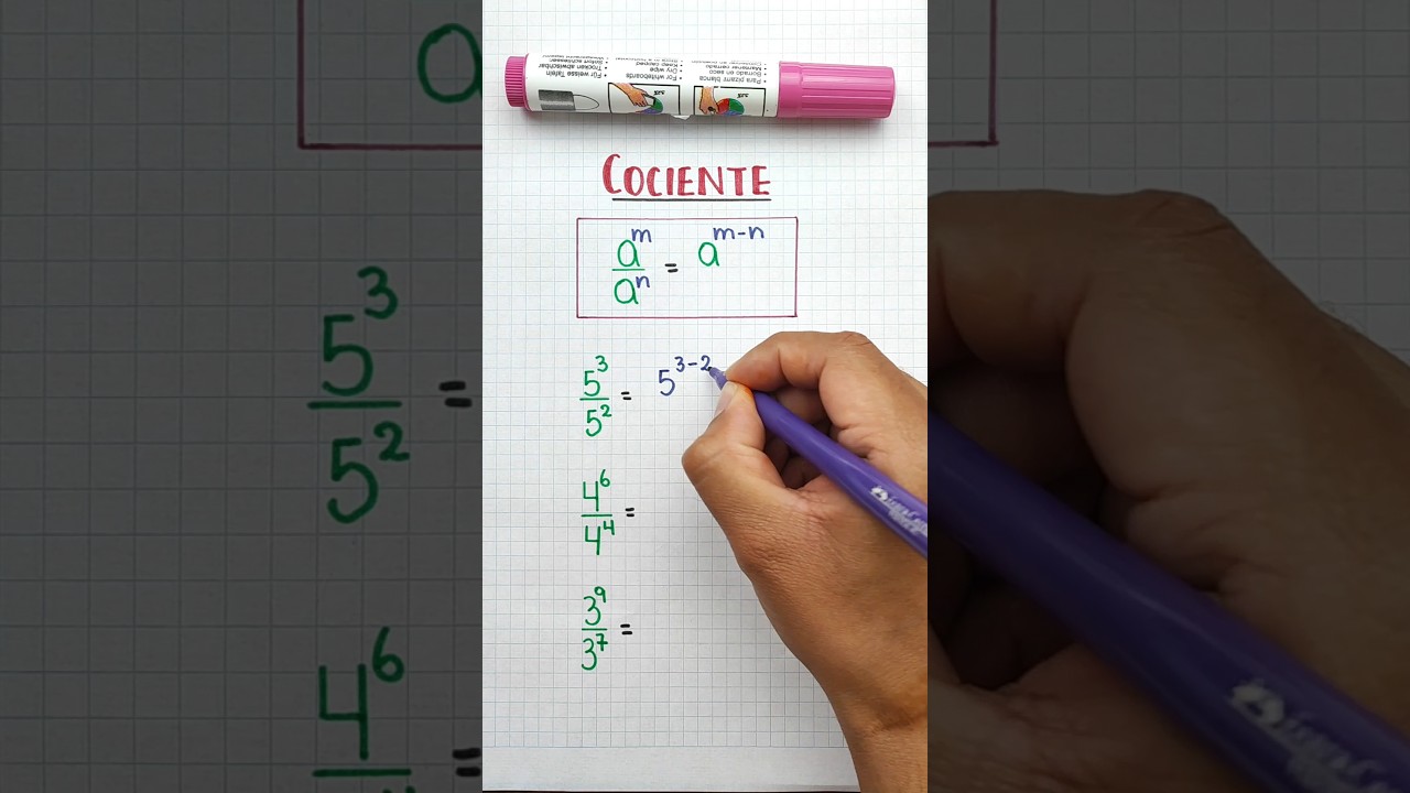 Calcula el cociente entre estas potencias