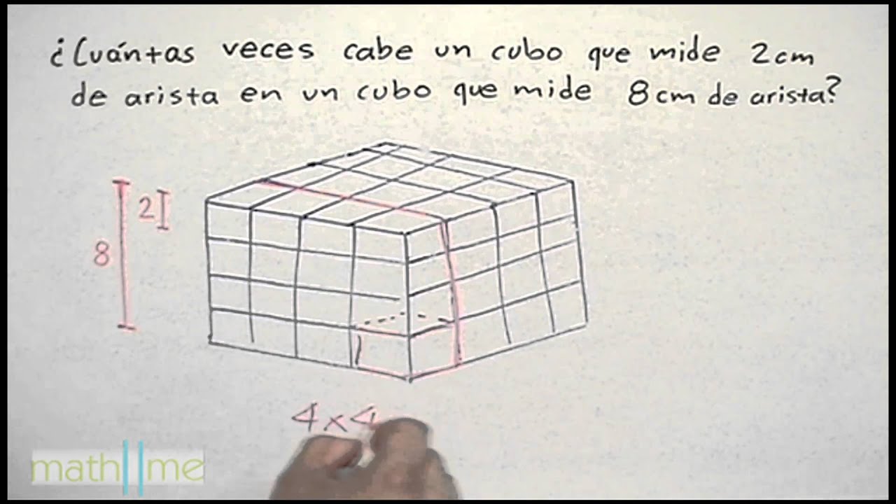 Cálculo del número de veces que cabe un cubo de 1cm en un cubo de 3cm