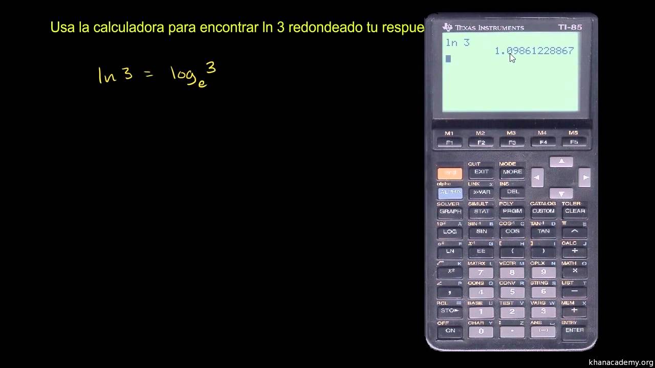 Cómo calcular el logaritmo natural en una calculadora