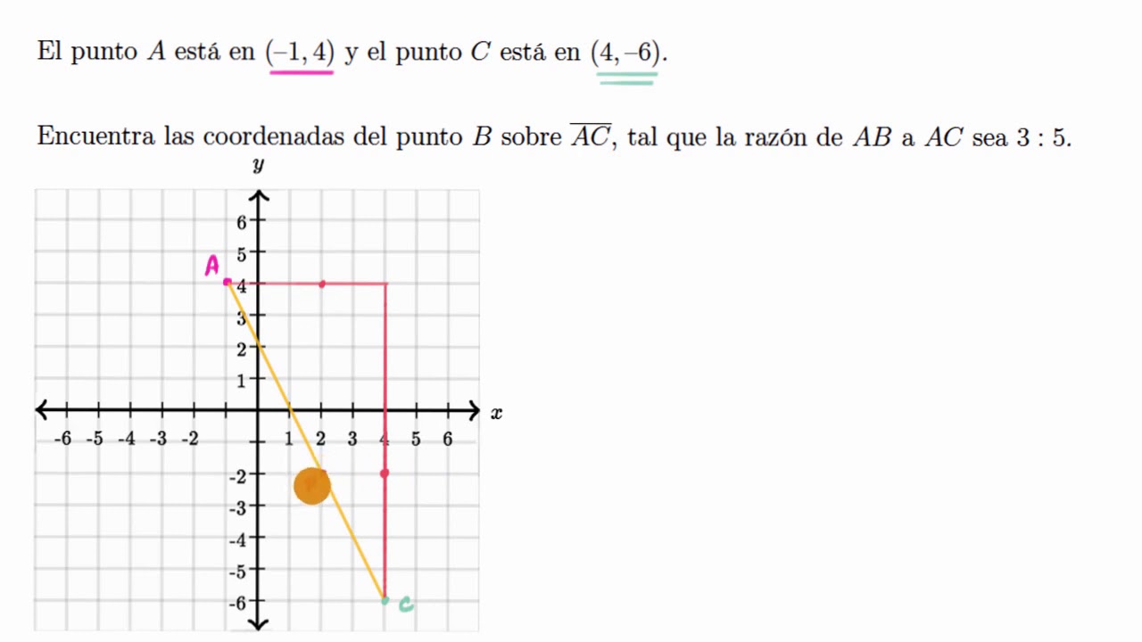Cómo dividir un segmento de recta en una razón específica