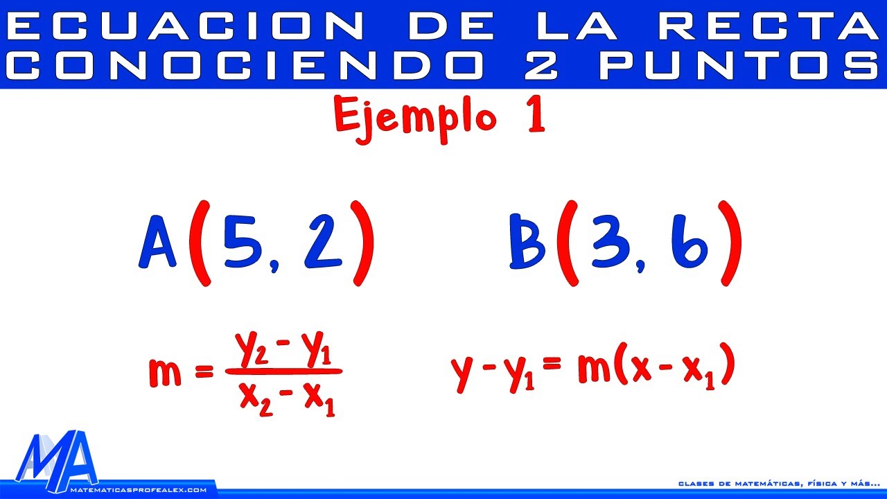 Cómo encontrar la ecuación de una recta que pasa por dos puntos