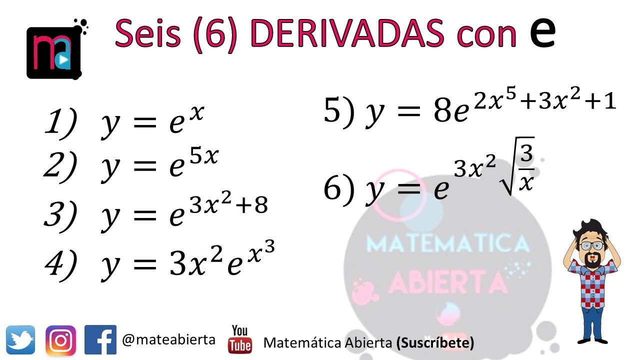 Derivada de y respecto a x más y igual a e elevado a 3x