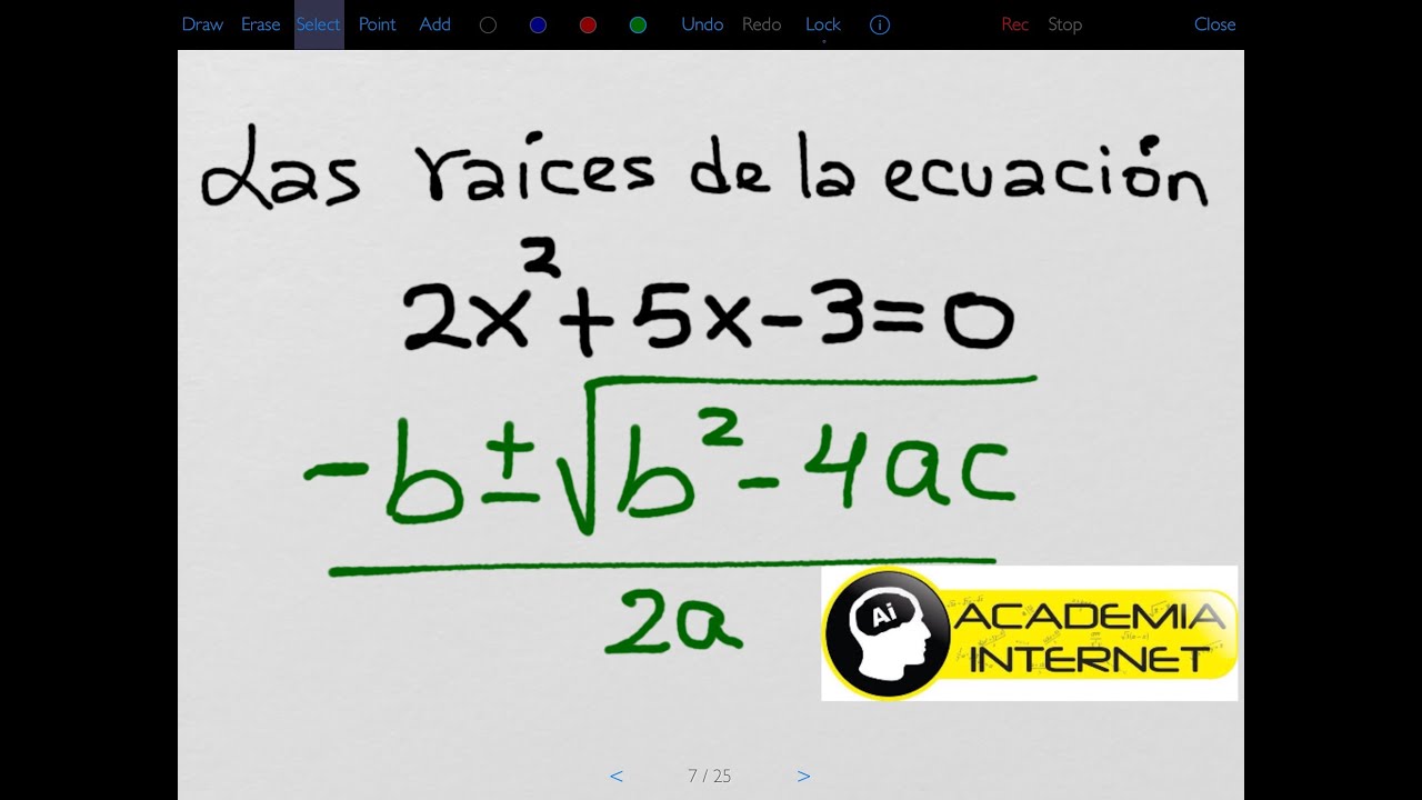 Fórmula para calcular las raíces de una ecuación cuadrática