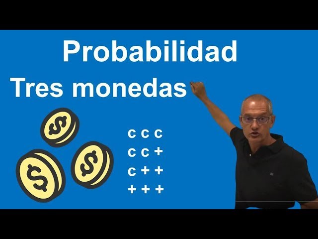 Probabilidad de obtener dos sellos y un águila al lanzar tres monedas