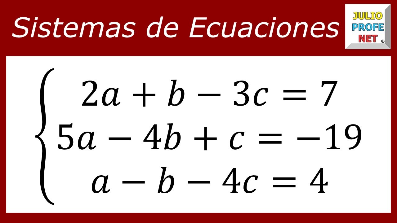 Resolución de sistemas de ecuaciones lineales de 3 variables