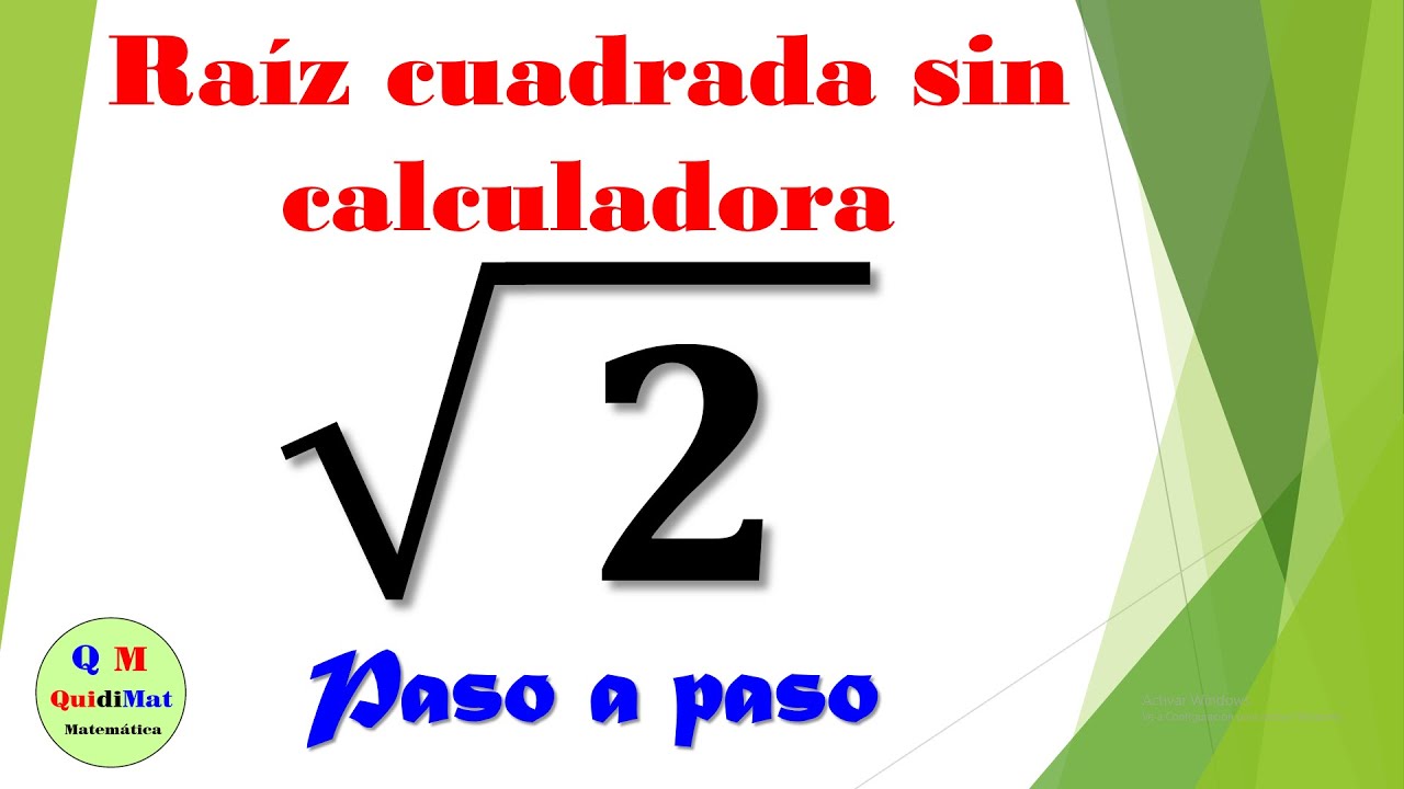 Calcula la raíz cuadrada de 2